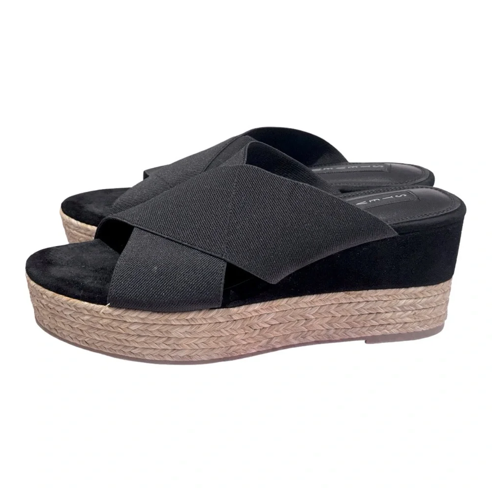 Steven‎ by Steve Madden Kaycee Black Fabric Espadrille Sandals Size 9.5